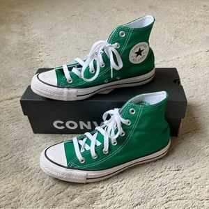 Green Hightop Converse Chuck Taylor Shoe